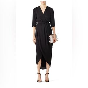 Amanda Uprichard Elegant Black Wrap Dress